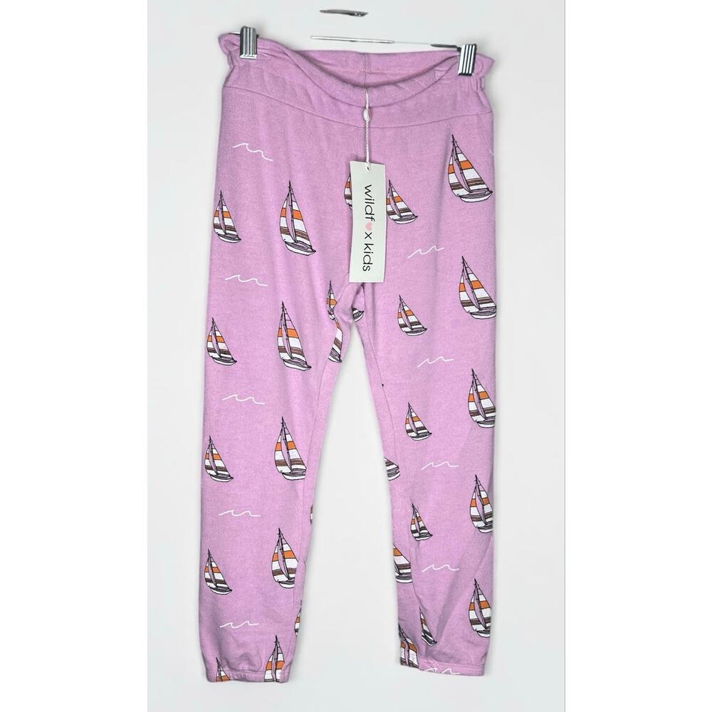 Wildfox Kids Sailboat Print Jogger Pants Pink Size 8 NWT